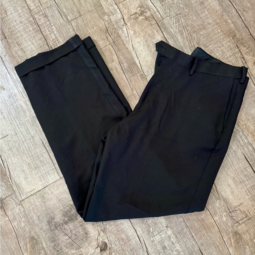 Roundtree & Yorke Mens‎ Easy Care Black Dress Pants Cuffed 38x36